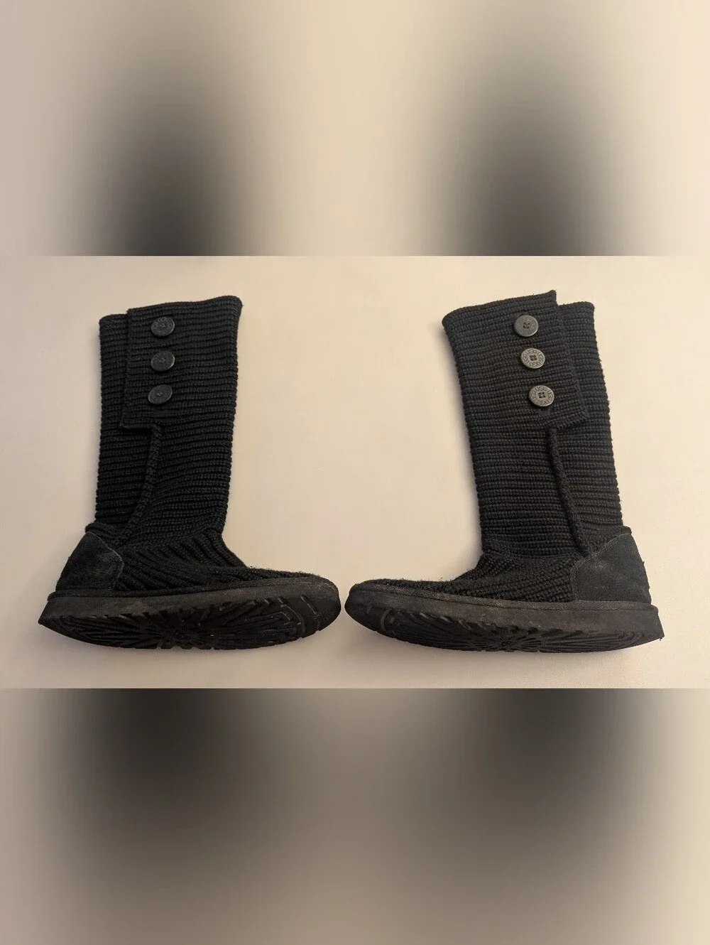 UGG Australia Cardy Women's Classic Black Knit Boots. Size 10.
